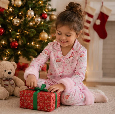 Toddler Pajama Set Soft Fabric Fur-Trim Collar