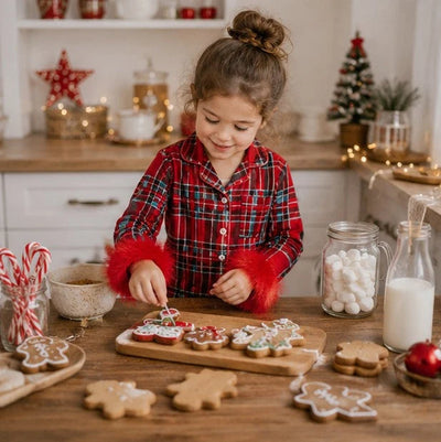Toddler Pajama Set Soft Fabric Fur-Trim Collar