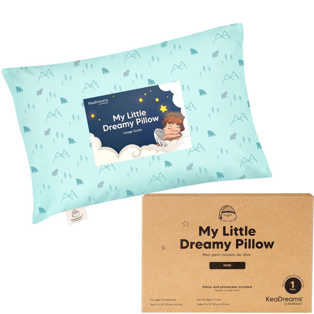 Toddler Pillow Cotton 9 x 13 Inch Machine-Washable Pillowcase Included