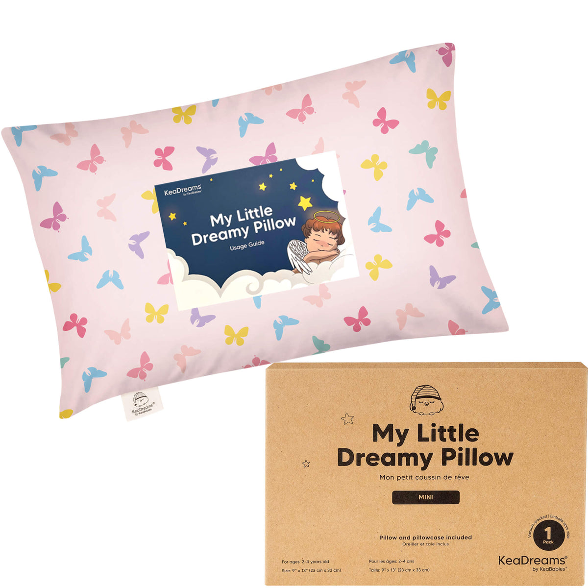 Toddler Pillow Cotton 9 x 13 Inch Machine-Washable Pillowcase Included