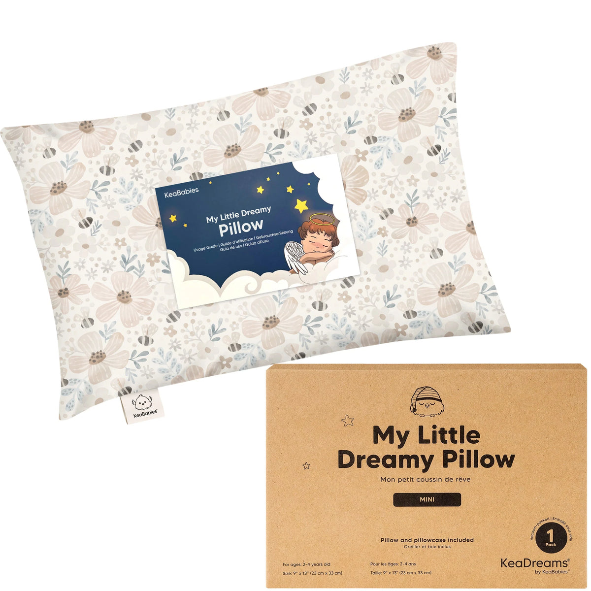 Toddler Pillow Cotton 9 x 13 Inch Machine-Washable Pillowcase Included