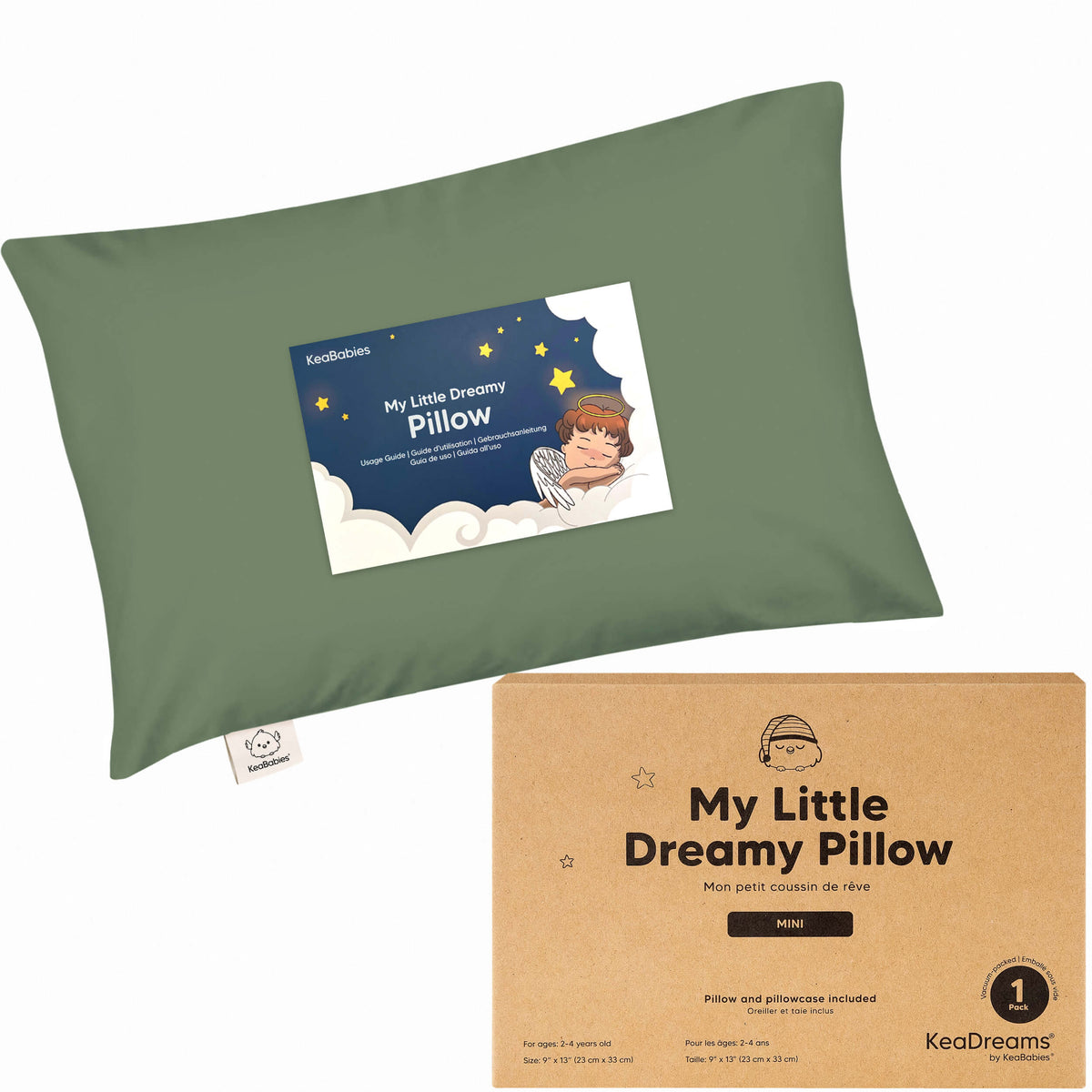 Toddler Pillow Cotton 9 x 13 Inch Machine-Washable Pillowcase Included