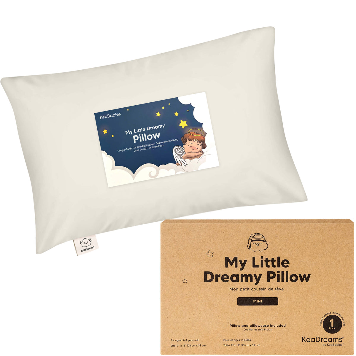 Toddler Pillow Cotton 9 x 13 Inch Machine-Washable Pillowcase Included