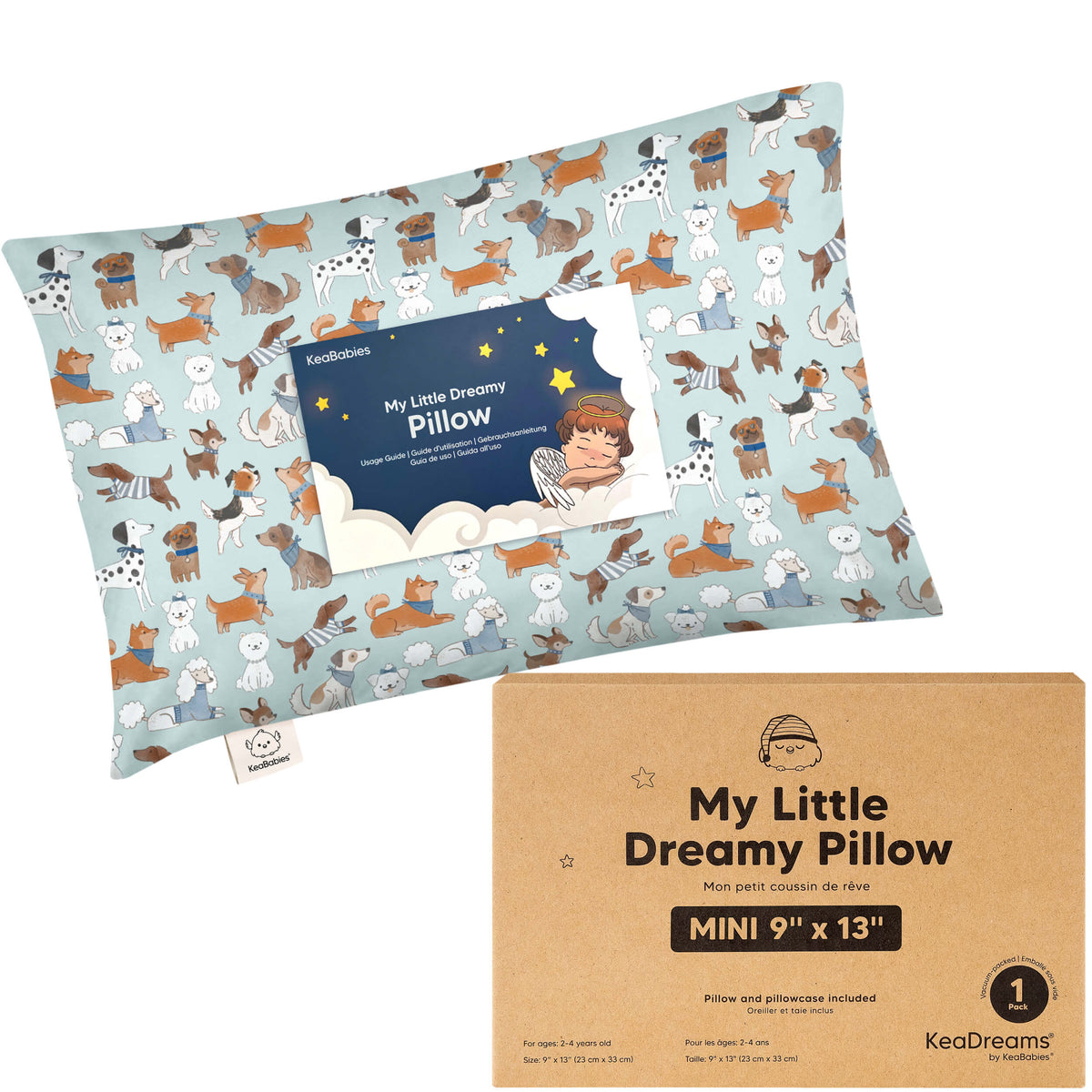 Toddler Pillow Cotton 9 x 13 Inch Machine-Washable Pillowcase Included