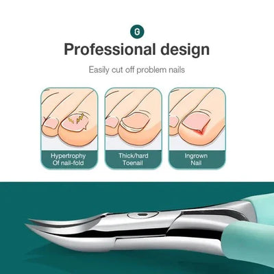 Toenail Clippers Ergonomic Non-Slip Grip Curved Stainless Blade