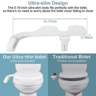 Toilet Bidet Attachment Dual Spray Modes & Retractable Nozzles
