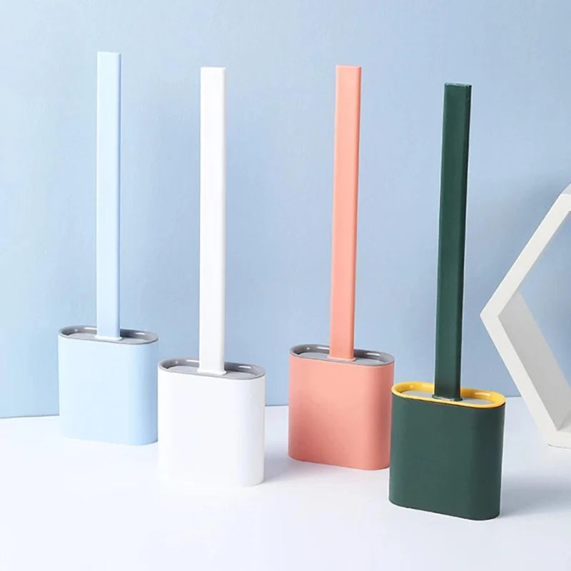 Toilet Brush Flexible Silicone Bristles Hygienic & Quick-Drying