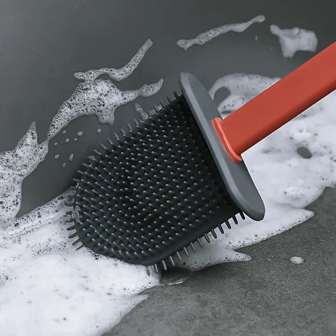 Toilet Brush Flexible Silicone Bristles Hygienic & Quick-Drying