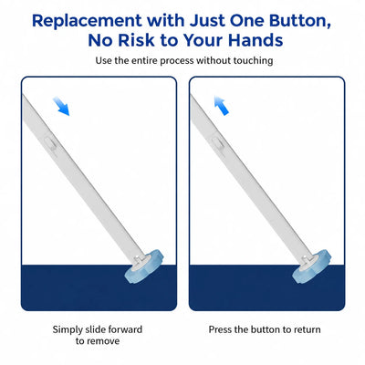 Toilet Brush Pre-Filled Disposable Heads Ergonomic Handle & Holder