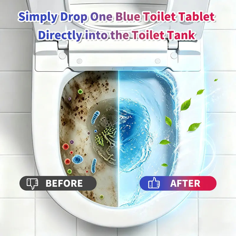 Toilet Cistern Tablets Dual-Action Bicolor Phosphate-Free & Septic-Safe