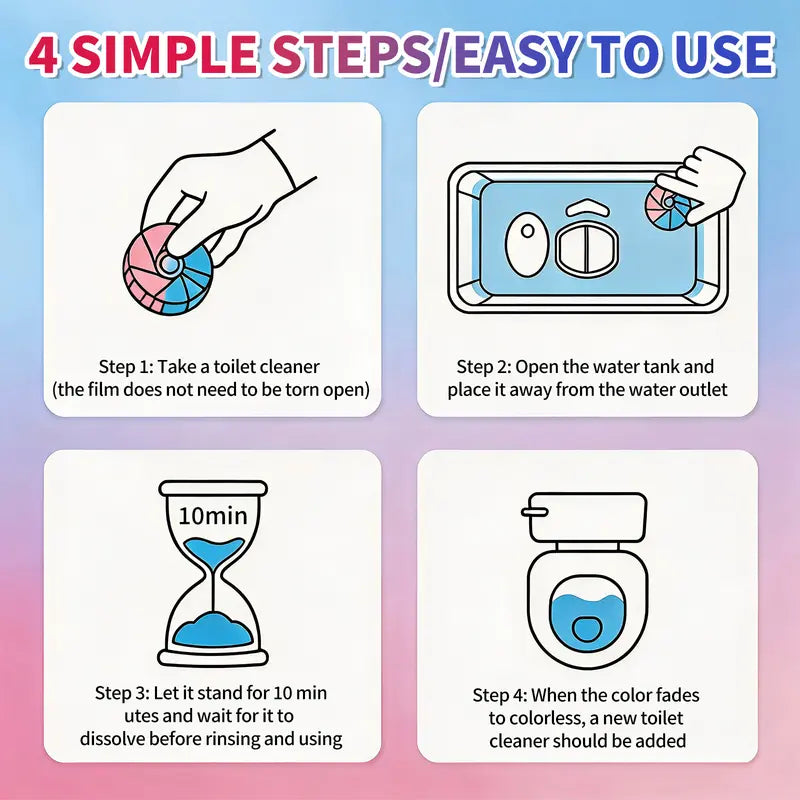 Toilet Cistern Tablets Dual-Action Bicolor Phosphate-Free & Septic-Safe