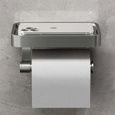 Toilet Paper Holder Integrated Shelf Wall-Mounted