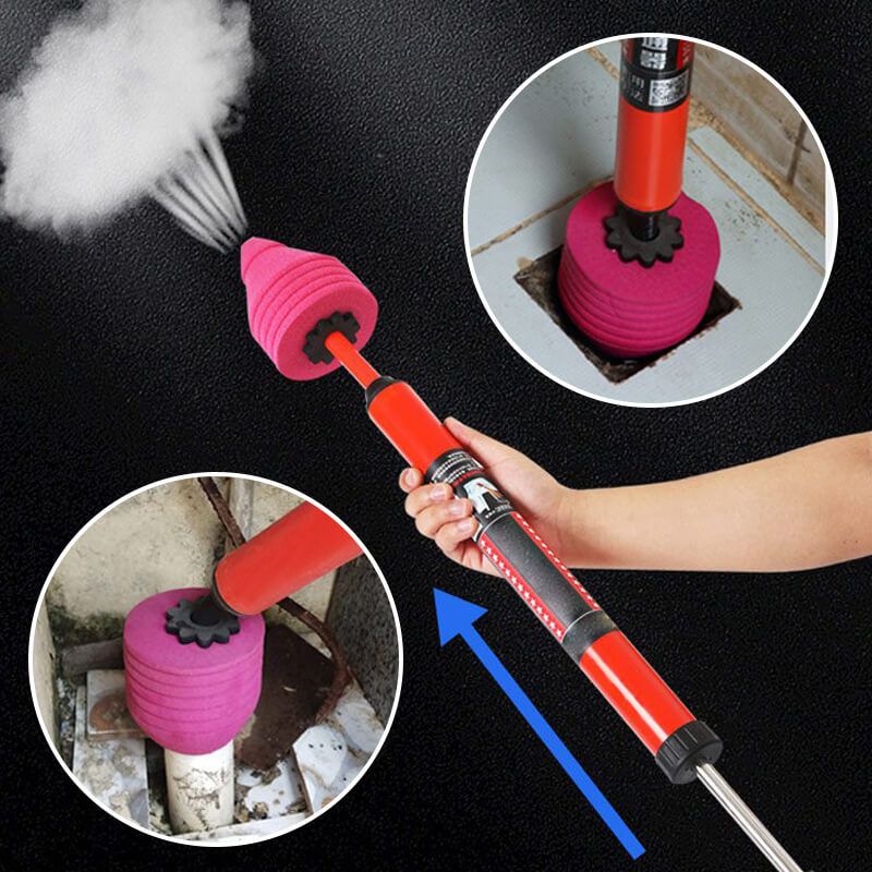 Toilet Plunger High-Pressure Air Pump Flexible Seal & Nozzles
