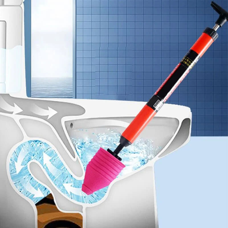 Toilet Plunger High-Pressure Air Pump Flexible Seal & Nozzles