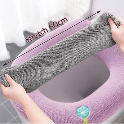 Toilet Seat Cover Pumpkin Pattern Stretchable & Machine Washable