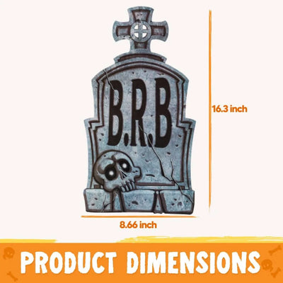 Tombstone Set 9-Piece Weather-Resistant Plastic With Metal Stakes