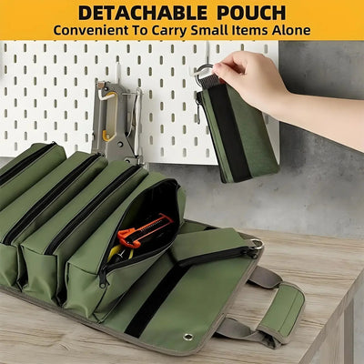 Tool Organizer Roll-Up Quick-Access Removable Pockets