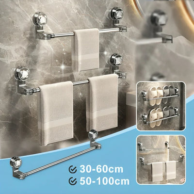Towel Holder Telescopic Adjustable Suction Cup Mount