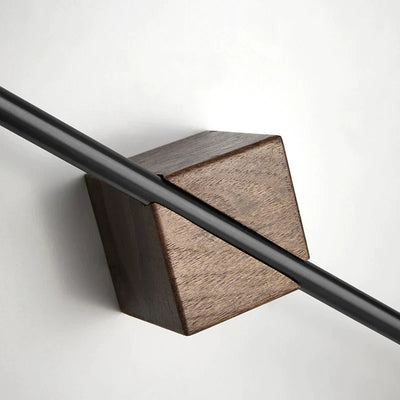 Towel Rack Wall-Mounted Natural Wood Grain & Stainless Steel