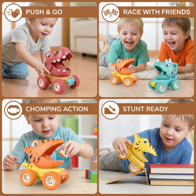 Toy Truck Dinosaur Design Push-Activated Drive