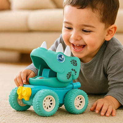 Toy Truck Dinosaur Design Push-Activated Drive