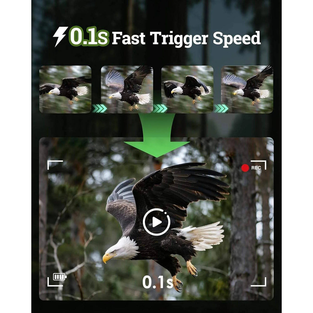 Trail Camera Solar-Powered 4K Ultra HD 64MP Night Vision