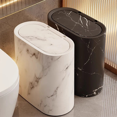 Trash Can Slim Oval Push Lid