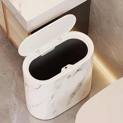 Trash Can Slim Oval Push Lid