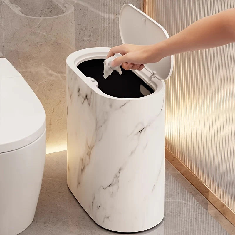 Trash Can Slim Oval Push Lid