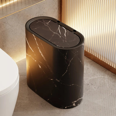 Trash Can Slim Oval Push Lid