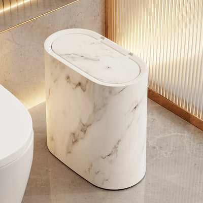 Trash Can Slim Oval Push Lid