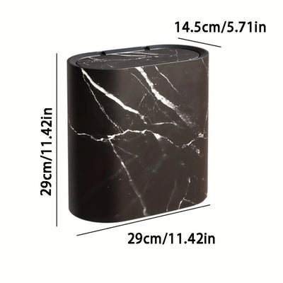 Trash Can Slim Oval Push Lid