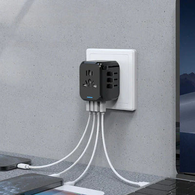 Travel Adapter Universal 4 USB Ports Surge Protection