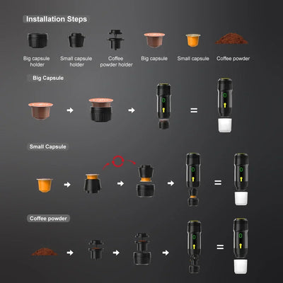 Travel Coffee Maker One-Button Wireless Compact
