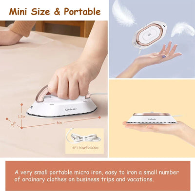 Travel Iron Rapid Heating Foldable Handle Dry & Wet Modes