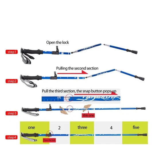 Trekking Pole Adjustable Foldable Telescopic Design