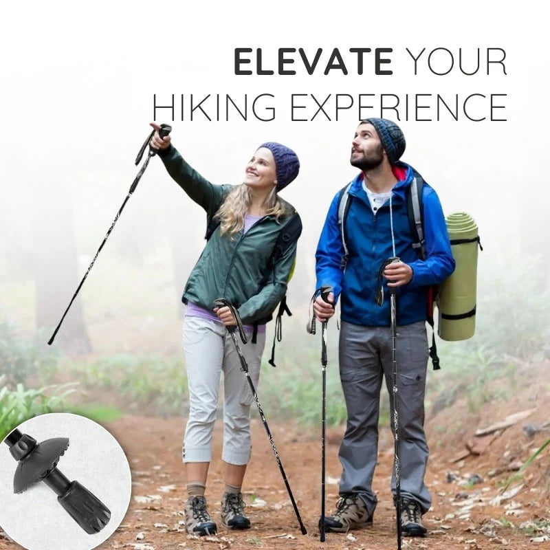 Trekking Pole Quick-Fold Lightweight Alloy Steel & Textured Grip