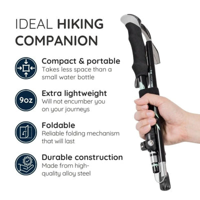 Trekking Pole Quick-Fold Lightweight Alloy Steel & Textured Grip