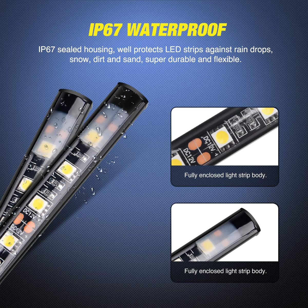 Truck Bed LED Light Strips 3900 Lumens Peel-and-Stick