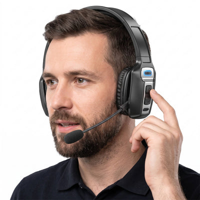 Trucker Headset Noise-Canceling Mic Bluetooth 5.2 35-Hour