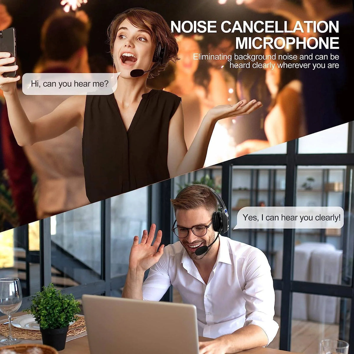Trucker Headset Noise-Canceling Mic Bluetooth 5.2 35-Hour