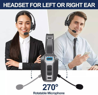 Trucker Headset Noise-Canceling Mic Bluetooth 5.2 35-Hour