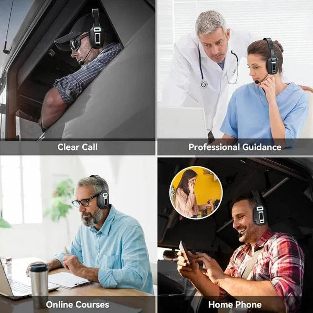 Trucker Headset Noise-Canceling Mic Bluetooth 5.2 35-Hour