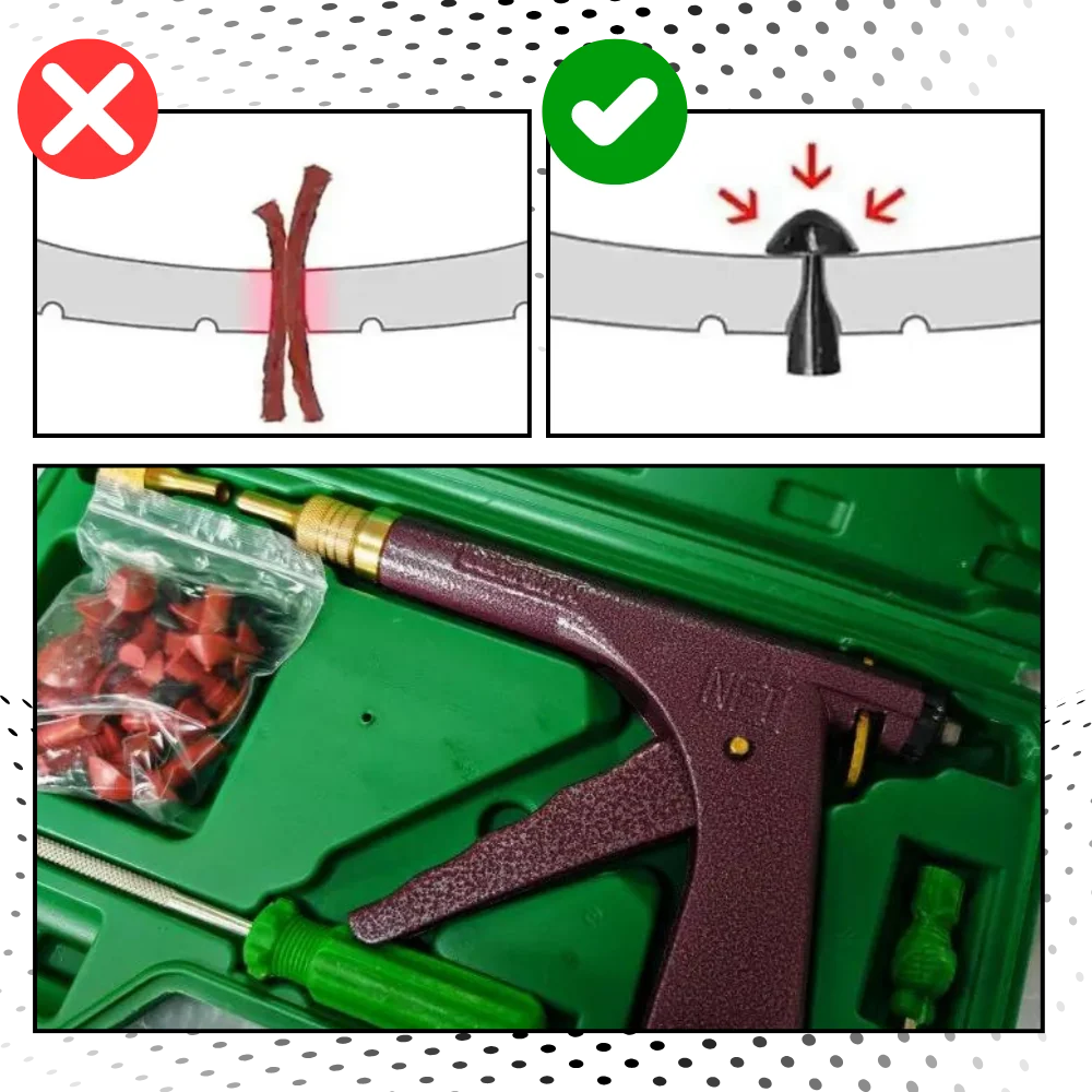 Tubeless Tire Repair Kit Automatic Trigger Mushroom Plugs