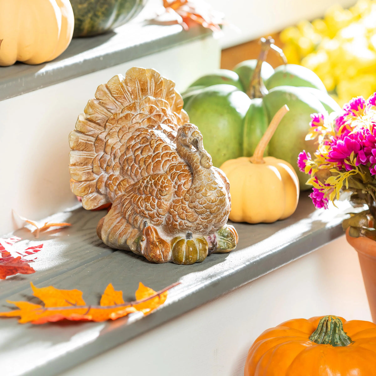 Turkey Statue Hand-Painted Indoor & Outdoor 7 Inch