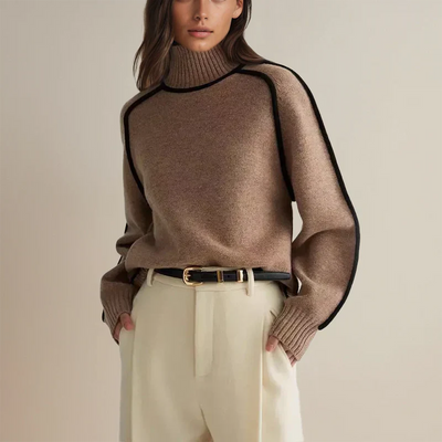 Turtleneck Sweater Oversized High Collar Soft Breathable