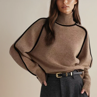 Turtleneck Sweater Oversized High Collar Soft Breathable