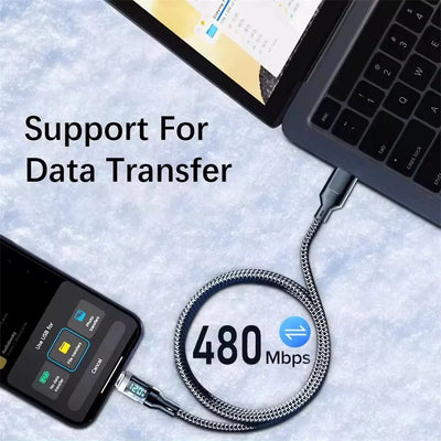 USB-C Charging Cable 120W Fast Charging Real-Time Power Display