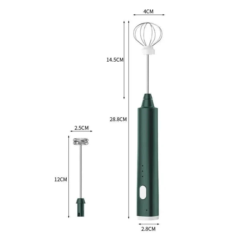 USB Rechargeable Milk Frother, 3-Speed Stainless Steel Whisk