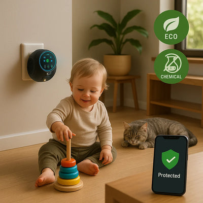 Ultrasonic Pest Repeller 4-Speaker Coverage Plug-In Chemical-Free